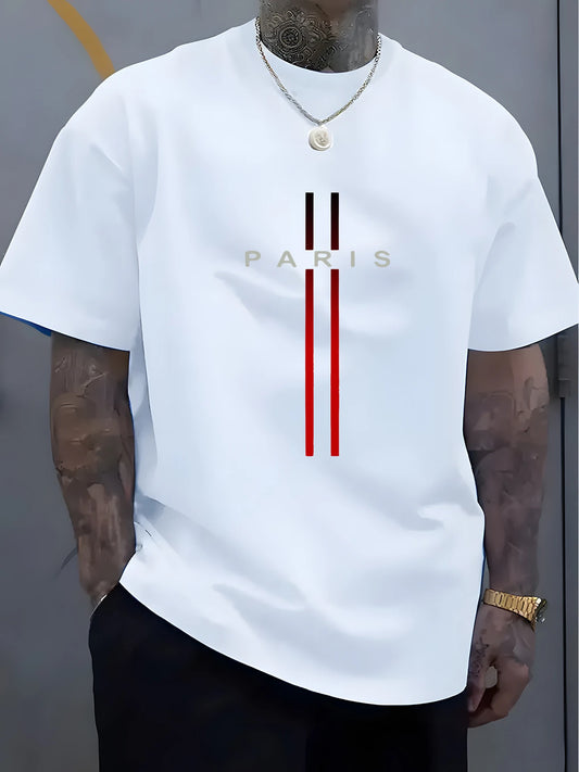 Men's stylish casual round neck T-shirt